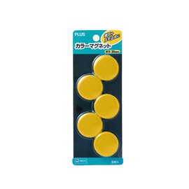 プラス カラーマグネット 直径30mm CP-030M イエロー 80-597