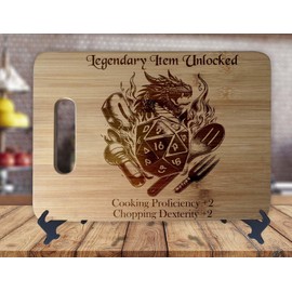 Dungeon and Dragons Cutting Board DnD Kitchen Decor D20 Dice Housewarming Gifts