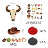 25 Pieces Western Cowboy Photo Props, 6 Pieces Spiral Decorations,