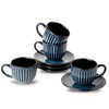 Hasense 4 Oz Espresso Cups with Saucers Set of 4,