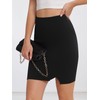 Urban CoCo Women's Basic Mini Pencil Skirt Slit High Waist