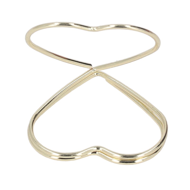 100pcs Paper Clips Gold Triangle Heart Shape Double Layer Three