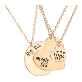 Deluxe 3 Collares Hermanas Amor Regalo Corazón Familia Sorpresa