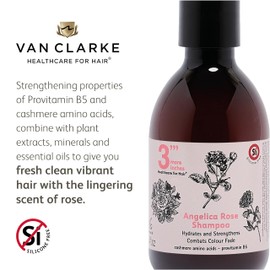 3'''More Inches Cashmere Protein Angelica Rose Shampoo 250ml - Hydrates, Strengthens, Sulfate-Free Formula with Rose Oil for Thickening Hair