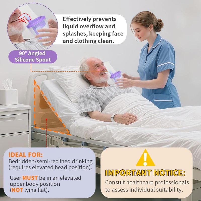 EZSLINGGLIDE Dysphagia Regulating Drinking Cup – Spill-Proof Adaptive Cup for