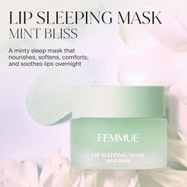 FEMMUE Mascarilla Labial De Noche (Mint Bliss) Tratamiento Labial Hidratante Nocturno Rellenador Y Suavizante Con Eucalipto Y Escualano Para Suavizar Los Labios Secos Y Agrietados