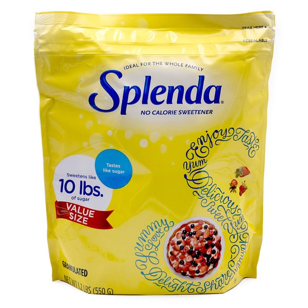 SPLENDA Granulated No Calorie Sweetener, 10 Pound Sugar Equivalent For Baking (1.2 Pounds, 550 Grams)