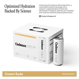 Cadence Electrolyte Drink - Cream Soda Flavor, 355ml x 12 | Science-Backed Hydration | Zero Sugar, Zero Caffeine | Vegan, Keto & Paleo Friendly | Sodium, Potassium & Magnesium for Performance & Recovery