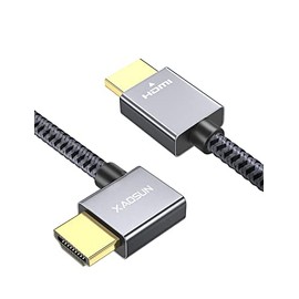 XAOSUN Cable Hdmi 2.0 En Ángulo Recto de 6,6 Pies, Cable Hdmi de 90 Grados para Macbook Pro 2023, Soporte de Alta Velocidad de 18 Gbps 4K A 60 Hz, 3D 