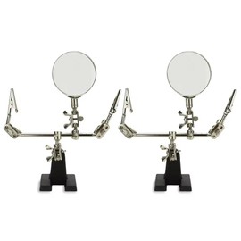 2 Pack Helping Hands Soldering with 5X Magnifying Glass, Third Hand Soldering Tool with Alligator Clips for Electronic Repair Soldering Jewelry Crafts Circuit Board