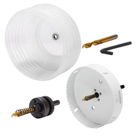 Mollom (6-1/4" | 159mm) HSS M42 8% Cobalt BI-Metal Hole Saw with Dust Bowl for Recessed Lights Can Lights,2 Pilot Drill Bits&Mandrel Cutting for PVC,Drywall,Wood,Plastic,Gypsum Board,Metal