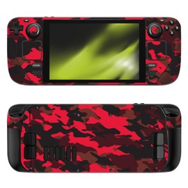 Head Case Designs Red Camo Camouflage Vinyl Sticker Skin Decal Cover Compatible with Steam Deck