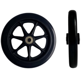 Wheels for Walker-6 Inch Walker Wheels Replacement -2 Pcs Black,Universal Rubber Drive Rollator Replacement Parts, Drive Rollator Parts,Front Wheel Accessories,Safe Rolling for all Floors