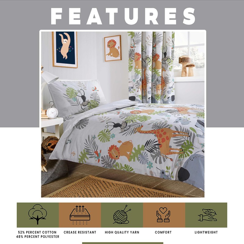 Olivia Rocco Kids Safari Duvet Cover Set Soft Lightweight Bedding