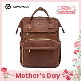 LOVEVOOK Outdoorfun Laptop Backpack with USB Port for Women - Spring Glow Up College, Business, Work, Teacher, Travel, School Backpack:_Black_17.3" - 17.5"L x 12.5"H x 8"W