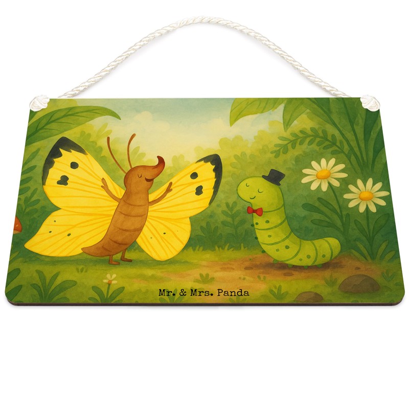 Mr. & Mrs. Panda Deko Schild Raupe Schmetterling Design DIN