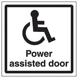 Vsafety Disabled Power Assisted Door - 150mm x 150mm - Window Sticker