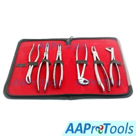 AAProTools 6 Pcs Kit Dental Extracting Forceps with Velvet Pouch