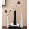 8.5 Inch Tall Conic Black Ceramic Flower Vase Small Bud
