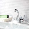 YCCUZA Bathroom Sink Faucet Chrome Dual Handles Lever Swan Duck
