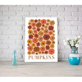 LiTiu Rustic Trendy Farmhouse Fall Autumn Boho Pumpkins Pumpkin Framed Wall Art Canvas Prints Decor, 11''x 14'',Autumn Pumpkins Retro Artwork Gifts Fall Thanksgiving Decorations for Home Bedroom