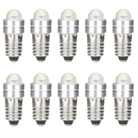 GutReise E5(E5.5) LED Bulbs,10PCS E5 Screw Bulb Lamps DC 6V Warm White 0.2Watts 6-7Lm (6V, Warm White)