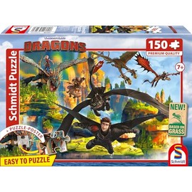 Schmidt Spiele 56548 Dragons, Flying Dragons, 150 Pieces, Children's Puzzle Made of Grass Cardboard, Multi-Coloured