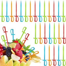 Colorful Pirate Sword Cocktail Sticks -500 pcs Plastic Sword Picks for Food, Drinks, & Fun!