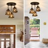 ZGYLIN Farmhouse Rustic Ceiling Light Fixture,Black Metal Cage Pendant Lights