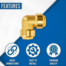 1/2’ Push fit 90 Degree Elbow - Shark bites Plumbing Fittings 1/2 - PEX Fitting 1/2" 90 Degree Elbow - Push-to-Connect Plumbing Fitting - For PEX, Copper, CPVC (10 pack)