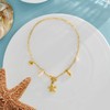 Biuwos Gold Summer Charm Necklace for Women Starfish Seashell Necklace