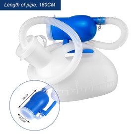 Men Urinal Bottle Portable Toilet Male Pee Bottle Reusable Urine Bottle Collector Bed Pan with 71" Long Tube and Lids for Hospital Camping Elderly Bedridden Person (2L)