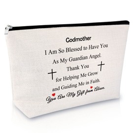 Godmother Gift Godmother Thank You Gift Mother's Day Gift for Aunt Godmother Makeup Bag Godmother Proposal Gifts Cosmetic Bag Godmother Christian Baptism Christening Gift Travel Cosmetic Pouch