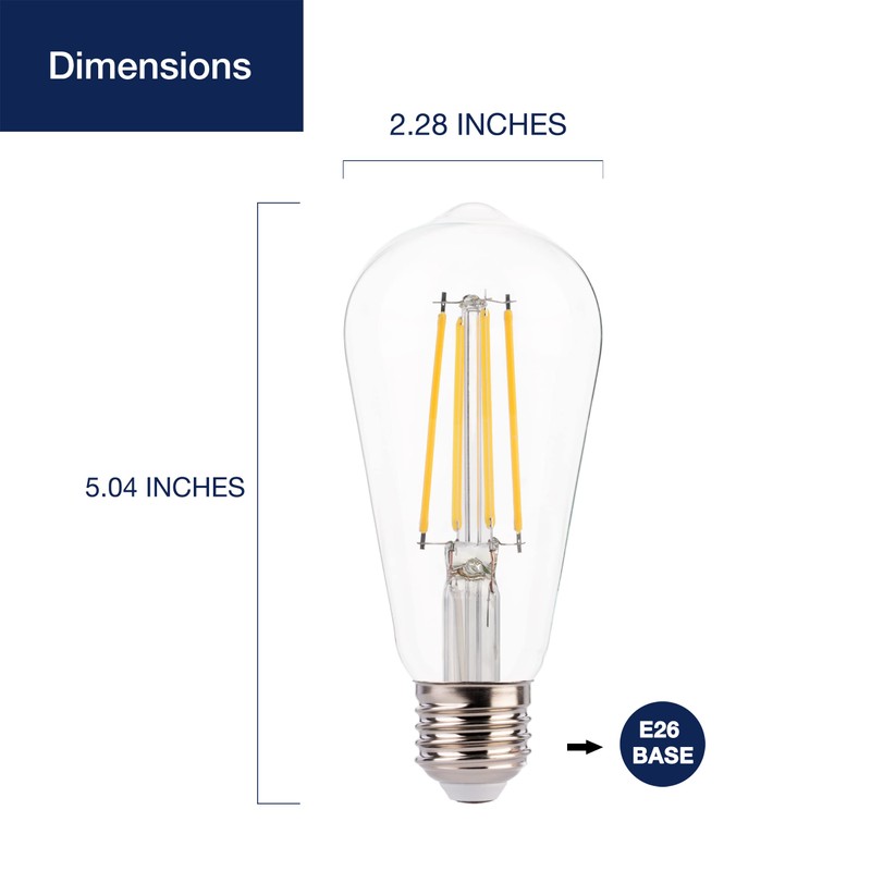 FLSNT 7W LED Edison Bulbs, 60W Equivalent, 90+ High CRI,