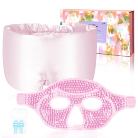 my novel things Eye Mask Cooling and Sleeping Mask Pack of 2 for Women, Sleep Relaxation Eye Mask Silk Damask, Full Coverage Eye Mask with Gel Beads, Cooling Mask for Dark Circles and Puffiness