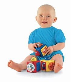 Fisher-Price Stacking Action Building Blocks, Set Of 3 Baby Activity Toys For Infants Ages 6 Months And Up