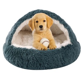 Dog Beds for Small Dogs, Cat Bed Cave, Washable Cute Cat Bed, Cozy Nook Pet Bed for Dogs or Cats, Anti-Slip Puppy Bed Fits up to 5 lbs Pets(Dark Grey, 16" x 16")