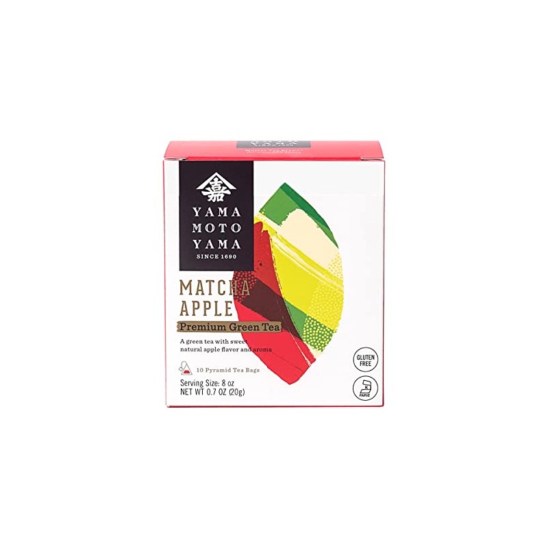 Yamamotoyama Matcha Apple Pyramid Green Tea Bag, 10 ct.