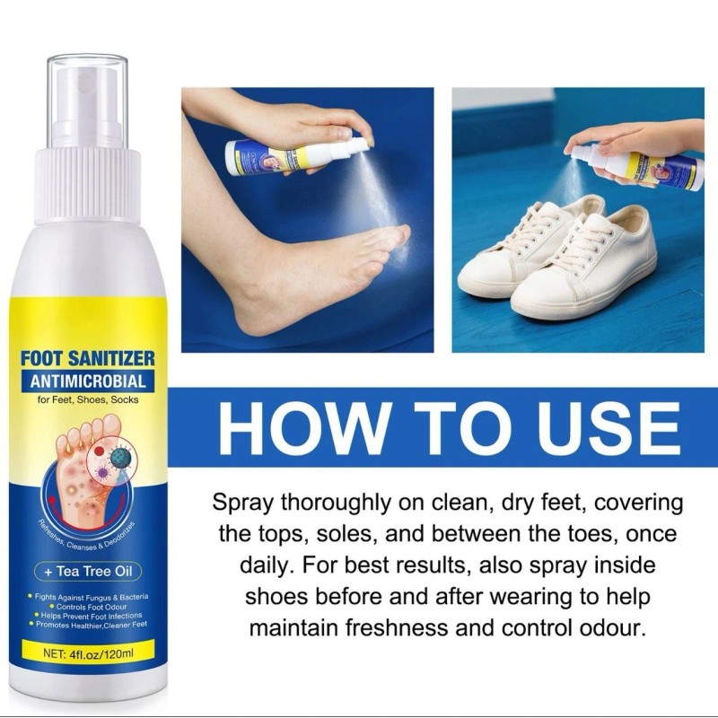 Aromixe Foot Sanitizer Spray 120ml – Antimicrobial with Tea Tree