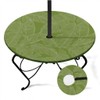 Britown Green Palm Round Outdoor Tablecloth With Umbrella Hole, Retro