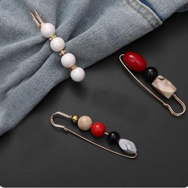 ARFUKA Safety Pins Large Safety Pins Women Brooch Pins Cinch Clip Cardigan Clips for Women Skirts Sweater Scarf Lapel Hat Accessories Pack of 3