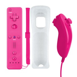 QUMOX Remote Controller and Nunchuck Joystick Pink Compatible for wii/wii u