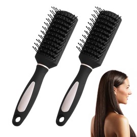 Vent Hair Brush, 2-Pack Hair Styling Brush Set for Women, Gentle Detangling & Heatless Curls, Anti-Static Round Paddle Comb for All Types, Salon-At-Home Styling Tools