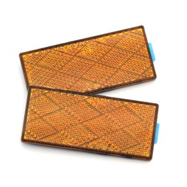MFC PRO 2Pcs Rectangular Stick-On Trailer Reflector (Yellow, 80 * 35mm)