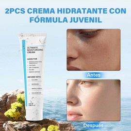 LUSCOR 2PCS Crema hidratante definitiva con fórmula juvenil,Crema Hidratante con Niacinamide，Crema Hidratante Facial，100ml Fórmula Juvenil, Hidratante Facial para Pieles Secas, Opacas y Desiguales，Apto para todo tipo de piel
