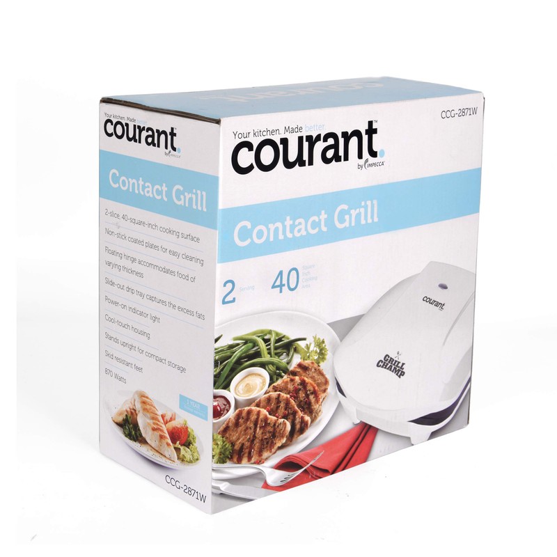 Courant 2-Serving Classic Plate Electric Indoor Grill and Panini Press,