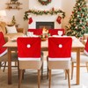 4PCS Velvet Christmas Red Hat Chair Covers Xmas Chair Back