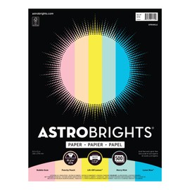 Astrobrights® Color Multi-Use Printer & Copy Paper, 1 Ream, Assorted Colors, Letter (8.5" x 11"), 500 Sheets Per Ream, 24 Lb, 94 Brightness
