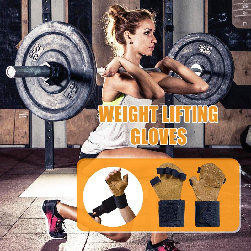 Weight Lifting Gloves - Fingerless Weightlifting Gloves with Wrist Wrap