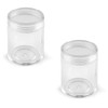 cyclingcolors 2 x Plastic Containers Clear Round Container Bottle Glitter